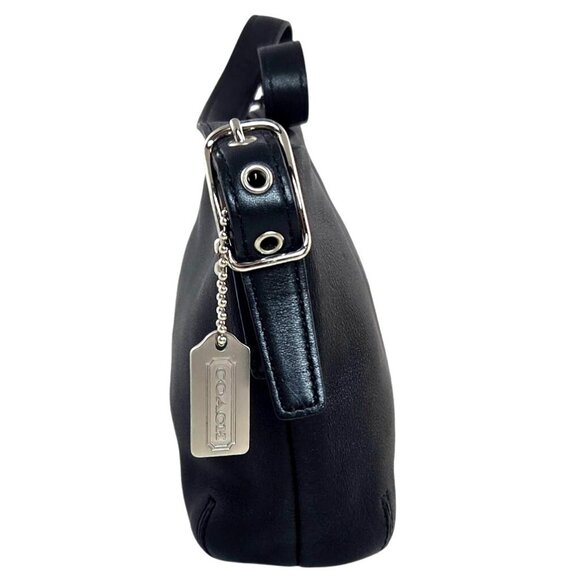 Vintage Y2K Coach Legacy Mini Dufflette Black Leather  Metal Hangtag Signature - Picture 7 of 11